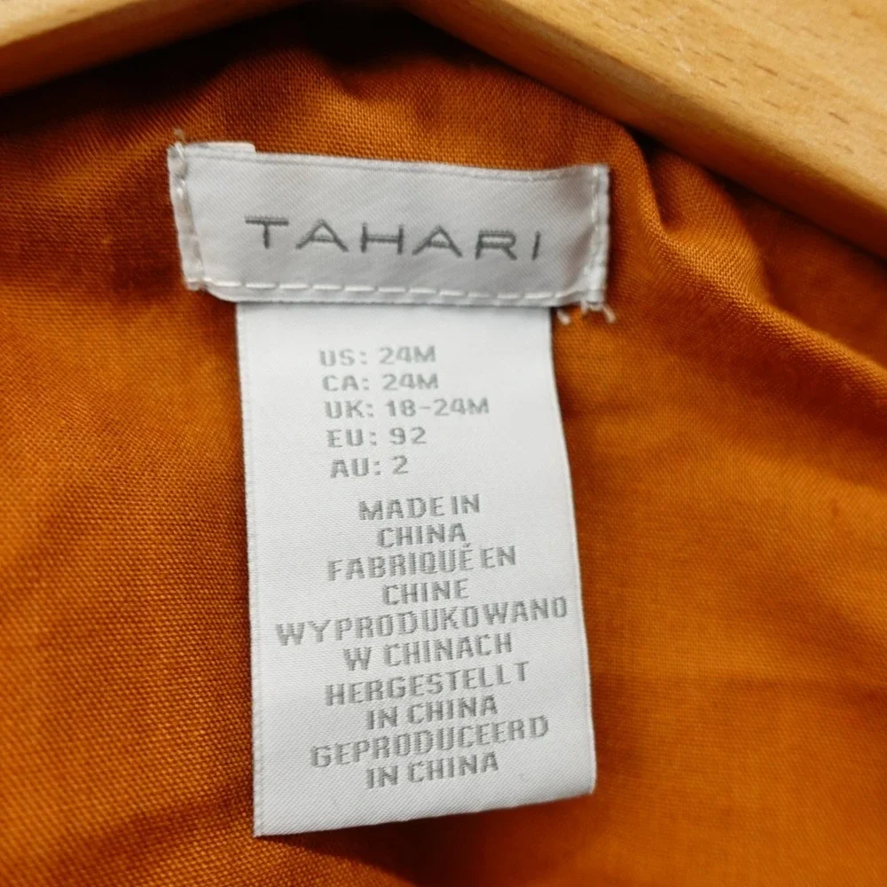 TAHARI Puffer Vest Toddlers 24M Burnt Orange Corduroy Quilted Full Zip Outdoor